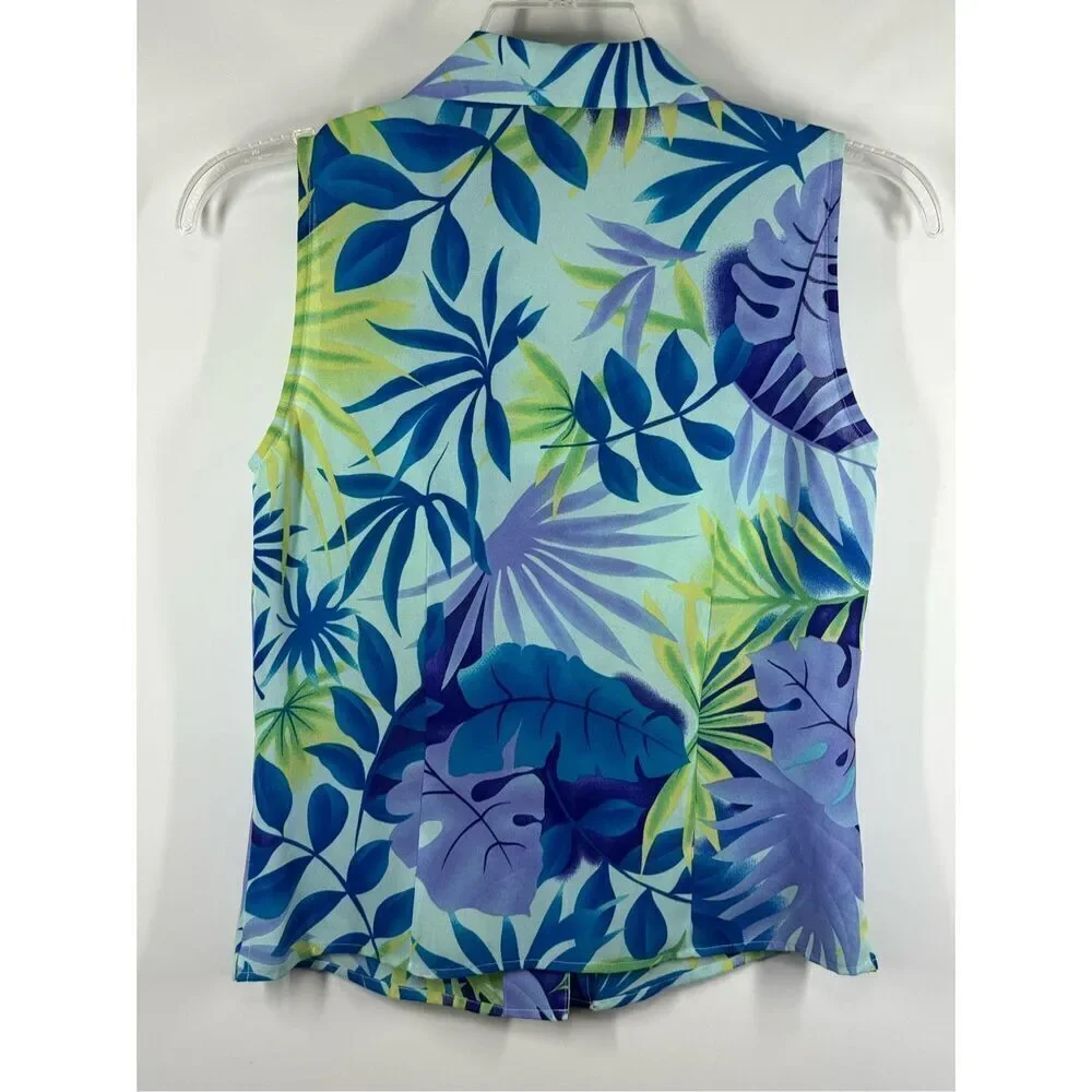 C25.  Rafaella sleeveless sheer no stretch polyester blouse size small - Picture 6 of 6